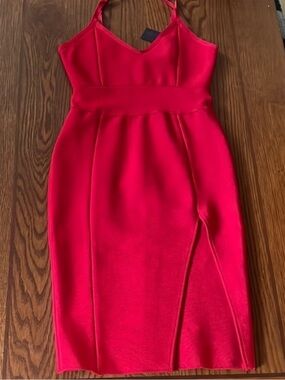 Hot Miami Styles • NWT • Women’s S • Spaghetti Strap Bandage Dress • Red
